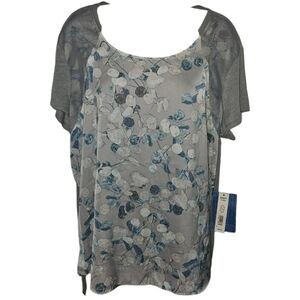 NWT Simply Vera Vera Wang Floral Soft Spring Short Sleeve Top